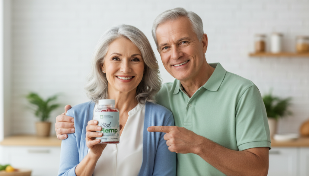 couple feeling calm and balanced using hemp gummies
